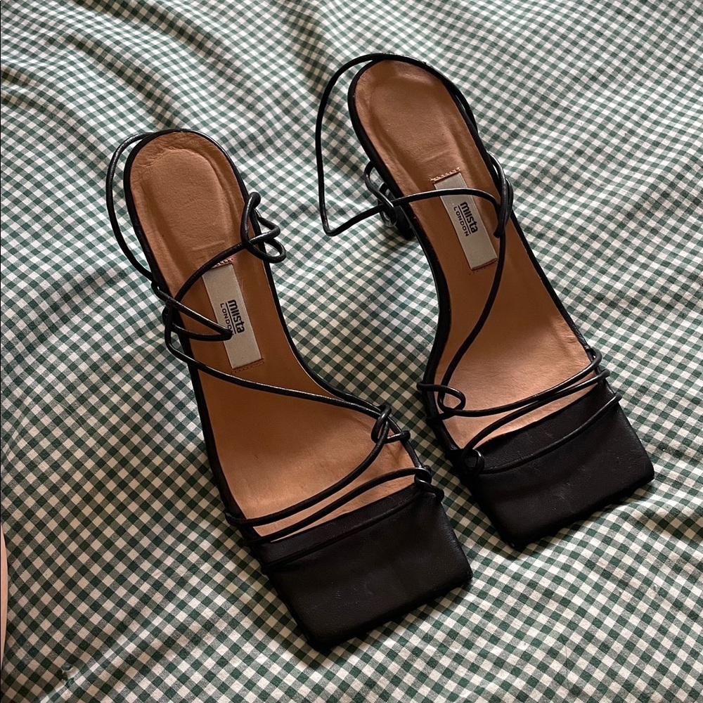 Miista Black Strappy Heels